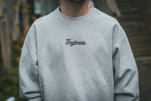 Fogtown - Small Script Crewneck Sweater (heather grey)