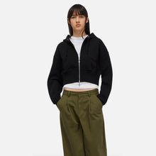 Load image into Gallery viewer, Dime - Cropped Zip Hoodie (black)
