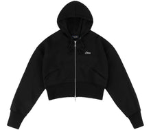 Load image into Gallery viewer, Dime - Cropped Zip Hoodie (black)
