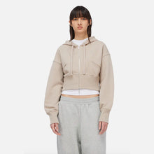 Load image into Gallery viewer, Dime - Cropped Zip Hoodie (antique white)
